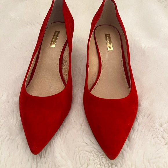 Women's red suede pums 9.5 M - Picture 1 of 7